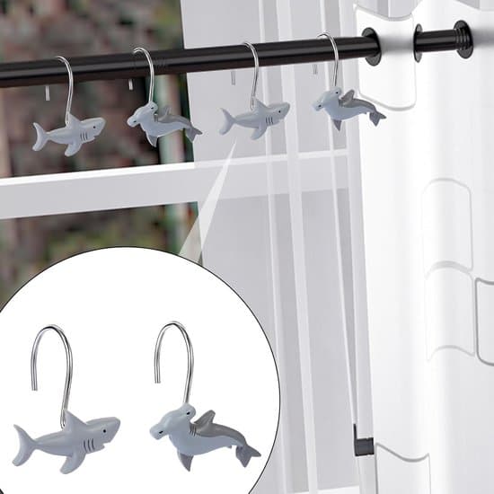 12-pack dekorativa svarta duschdraperi- och handdukskrokar