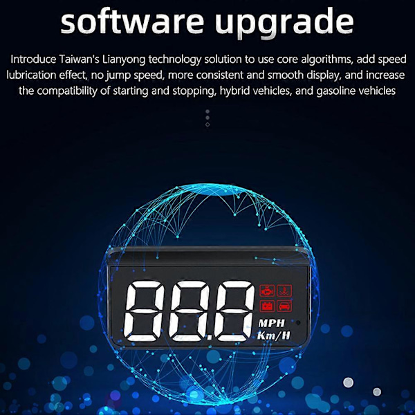Multifunktionell OBD2 Bil HUD Head-Up Display Vindruta Bilhastighetsprojektor Digital Hastighetsmätare Temperaturvisning