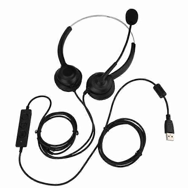 USB-headset för callcenter med mute-funktion, brusreducering och mikrofon för dator/telefon/skrivbordsbox