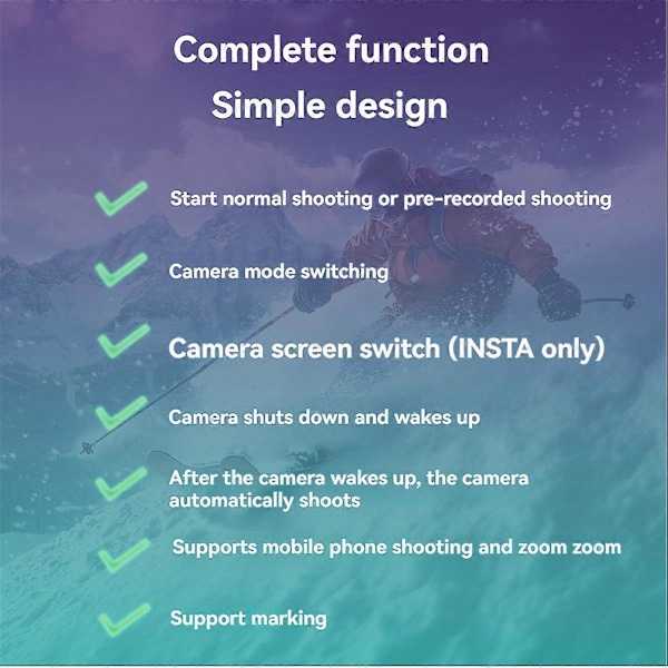 Fjärrkontroll för Insta360 X4 X3 X2 Ace Pro 2 GoPro 13 Bluetooth Smart Fotografering Utlösare