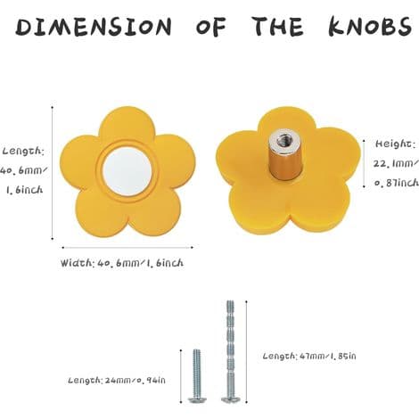 Sæt med 6 bløde skuffeknopper i gummi, tegneseriedesign til børn.