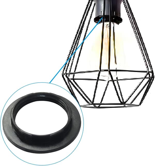 lamp holder ringe 4 stk sort 2 tommer 39 mm 8 tommer 35 mm 2\" 8\" 1-1/2\" og 1-3/8