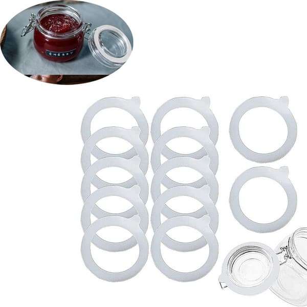 Konserveringsringar, Silikontätningsringar, Silikonringar, Ersättningskonserveringsringar, Ersättningsgummipackningar, 12 konserveringsringar, Förhindra