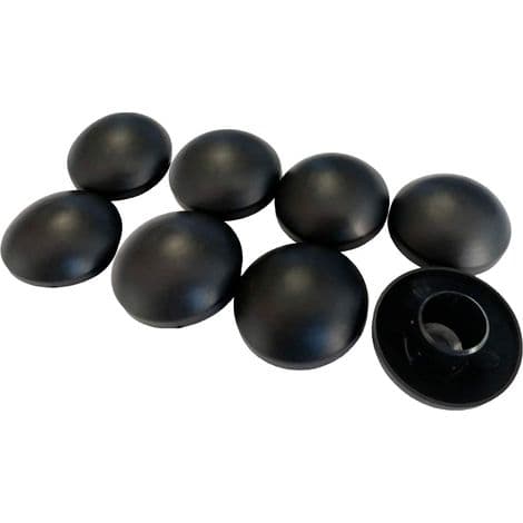 Sett med 8 svarte 25 mm stanghetter til trampoline