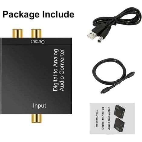 192kHz digital-til-analog-omformer (DAC), SPDIF optisk koaksial stereo Aux lydadapter - ANNET