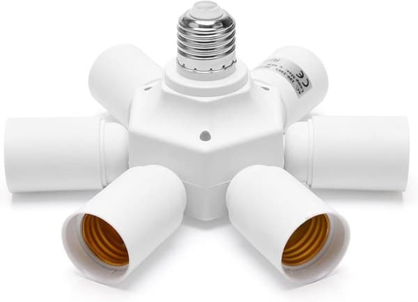 E26 E27 7-i-1 Sokkel Splitteradapter for Standard E26 Medium Base Pærer i 1 Lyspæresokkel