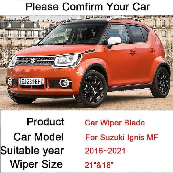 Bilvisper for Suzuki Ignis MF, rammeløse gummisnøskrape-tilbehør, 2016 2017 2018 2019 2020 2021