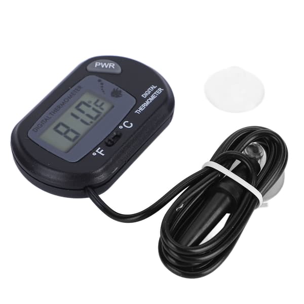 LCD Digitalt Akvarietermometer Praktisk Stor Klar Skjerm Justerbart Akvarietermometer Svart