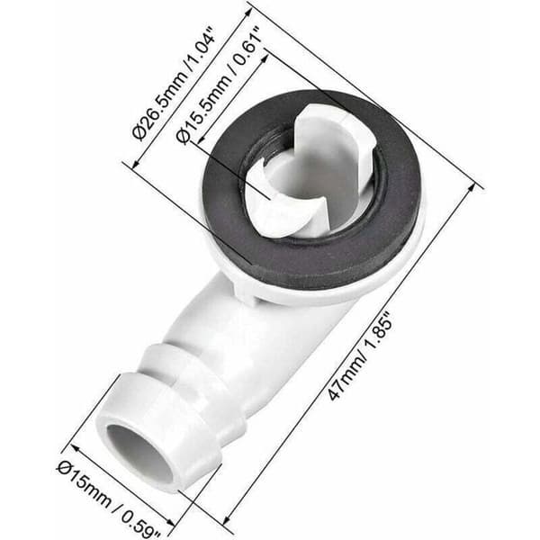 Afløbsalbueforbindelse - PZCC - PZCC - 15 mm - Holdbar plast - Pakke med 3