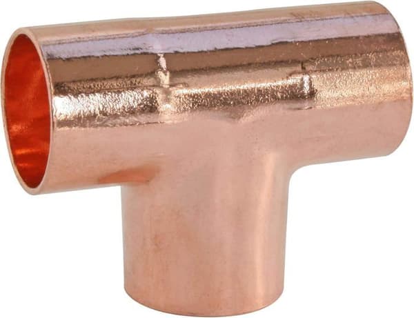 Kobberloddefitting - Like t-stykke D16 mm (10 STK)