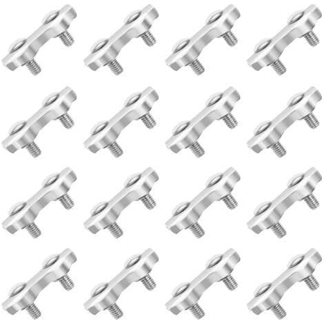 M2 Kabelklemme 18 Stk. Dobbelt Kabelklemme i Rustfrit Stål til 2 mm Rustfrit Stål Kabel
