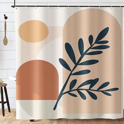 Badeforhæng til badekar, 180 x 180 cm, vandtæt og skimmelresistent polyesterstof, vaskbart med 12 kroge