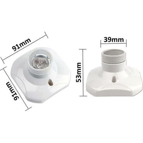 E27 Skrueloftlampefatning, E27 Garagebelysningsfatning, AC 220-240V, LED Pærefatning, E27 Loftlampebase, Hvid Plastlampebase til W