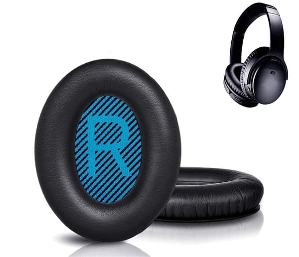 Ørepuder af høj kvalitet til Bose QC 35/25/15 hovedtelefoner 1 par Sort+Blå
