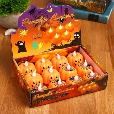 Batteridrevne gresskar-lykter, 12 Halloween gresskar-lykter, hvit glitrende Halloween-dekorasjon.