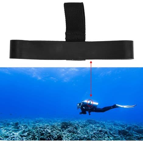 1 kpl joustava nauha sukelluspulloon, 35 cm kumisukellussylinterin letkun pidike