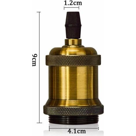 12 E27 Edison-stil retro skruvsocklar och LED-adaptrar för DIY-pendellampor - Antik brons