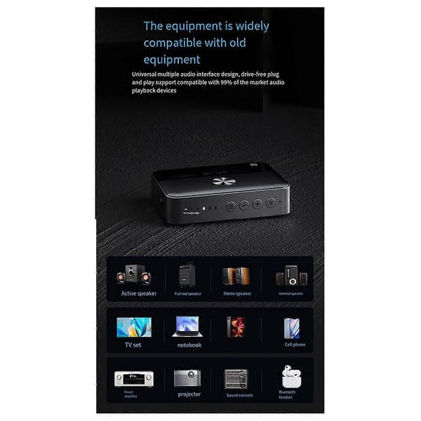 Ny NFC Bluetooth-adapter 5.3 Bluetooth-mottaker Lyd Datamaskin Koaksial sender Hifi Universal