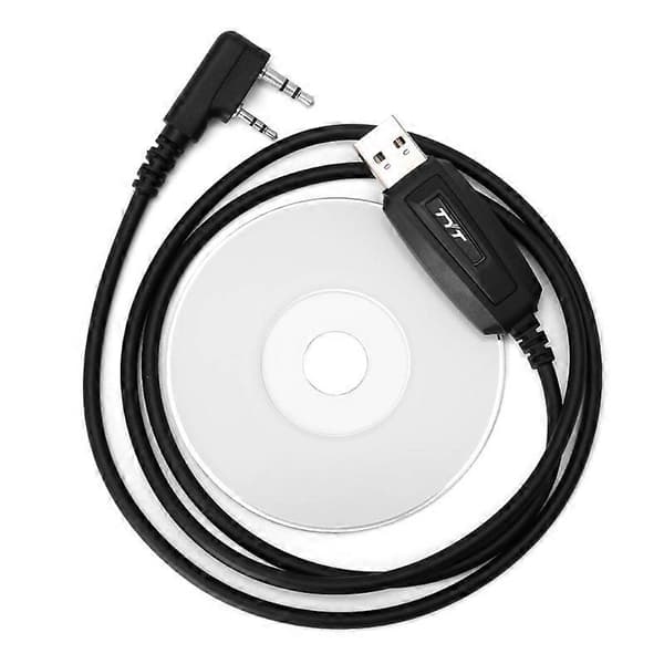 USB-programmeringskabel + programvaru-CD för TYT MD-380 tvåvägs Walkie Talkie-radio
