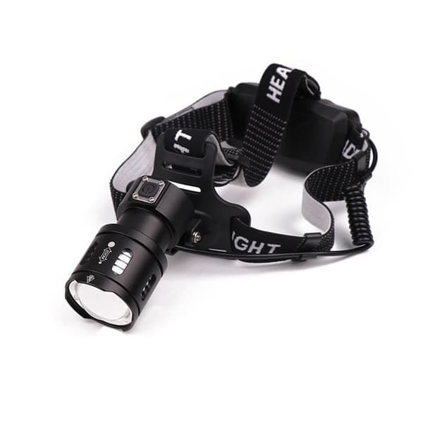 Oppladbar LED-hodelykt - Vanntett, zoombar, 3 moduser (løping, camping, fiske)