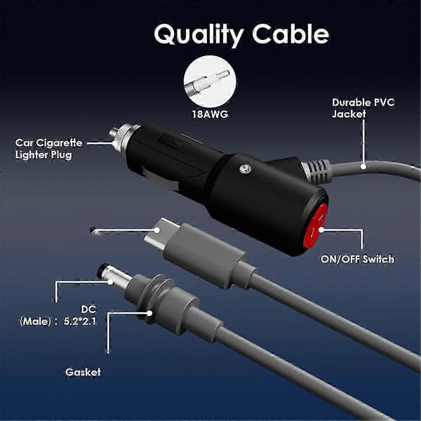 Til Mini 3 I 1 Kabelledning Forlænger Mini Usb C 12-20v Stik 2m-Yogu