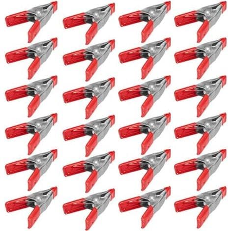 2\" Mini metallfjærklemmer med røde gummispisser (pakke med 24)