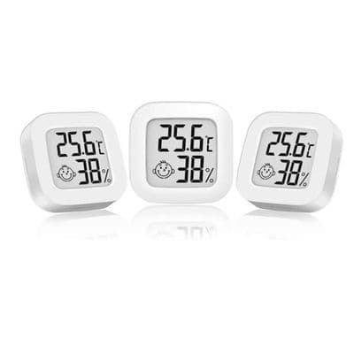Termometer Hygrometer - Mini LCD - Indendørs - 3 Stk - Alsidig Anvendelse
