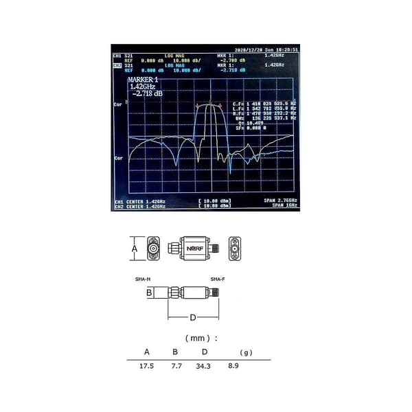 2400mhz Båndpasfilter Båndbredde 150mhz Sma Interface Reducer Støj Båndpasfilter Til 2.4ghz Zigbee Anti-interferens