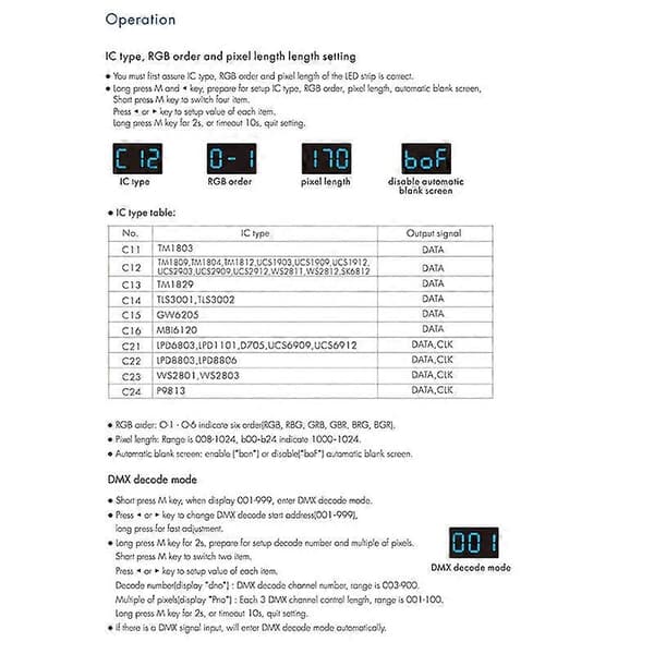 Led DMX512 til SPI Decoder DMX Konverter 1024 Dots TTL Pixel Controller Support 6803/8806/2811/2812/