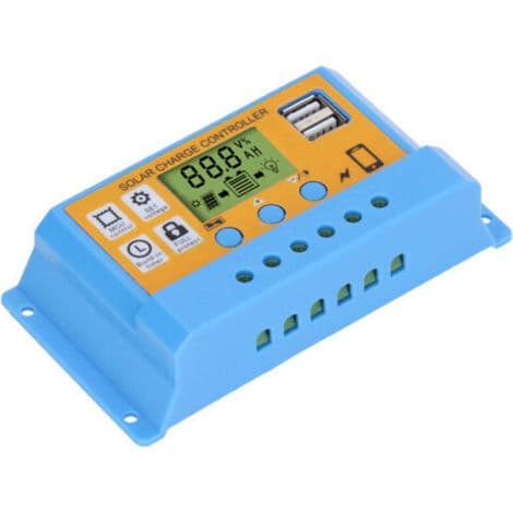 Solcellekontroller, digitalt displaypanel, batterilading, intelligent regulator 12V/24V 30A 390W (12V) 780W (24V)