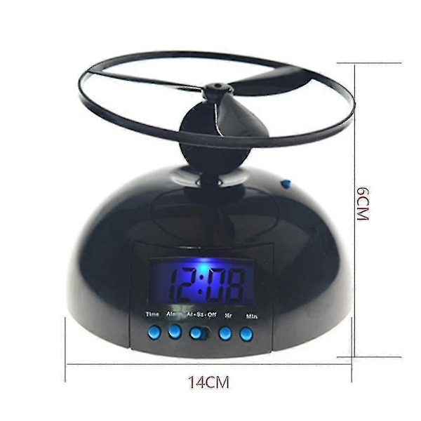 Väckarklocka för sovrum Helikopter Bakgrundsbelysning Abs Lat Gåva Flygande Högljudd Irriterande Digital Skruvpropeller LED-display Snooze