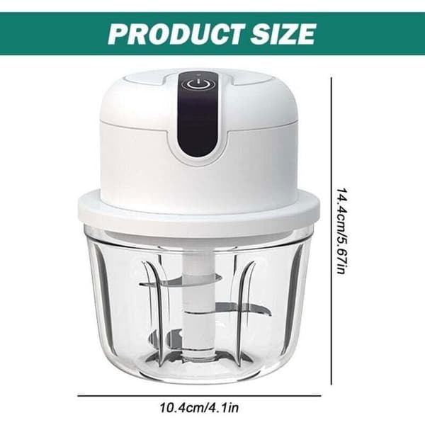 Mini elektrisk hakker - PZCC - 300 ml - USB oppladbar - Glassmateriale - Trådløs - Grønnsakskutter - Vanntett