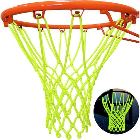 Basketballnet - Sollysende Nylonnet - Til Standard 12-Ring Kurve - 53 cm Lang - 1 Styk