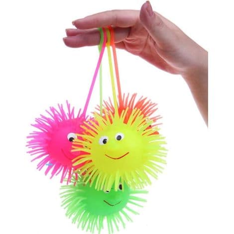 Lysende pinnsvin med pigger - Pakke med 5, 12 cm - Klem og blås opp stressball