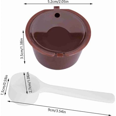 5-delt gjenbrukbart kaffekapsel filter i matkvalitets PP 304 rustfritt stål (brun)