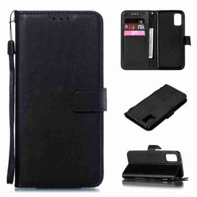 Etui - Samsung Galaxy A41 - PU Læder - Kortholder & Stand - Blød Sort