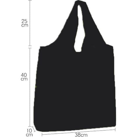 Sæt med 3 foldbare, genanvendelige opbevaringsposer, stor kapacitet, maskinvaskbar, 38 x 40 x 12 cm, polyester, sort