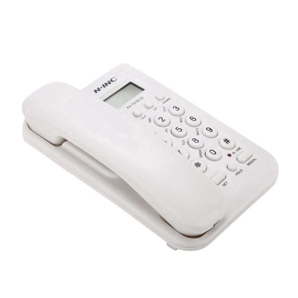 BELLE TECH KX-T076 Väggmonterad skrivbordstelefon för hem, hotell - Vit