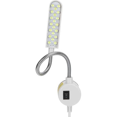 20-LED symaskin arbeidslys, fleksibelt, energibesparende, 110-250V AC EU