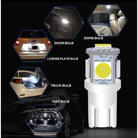 (20 STK) W5W T10 5050 5SMD LED Bil Leselys