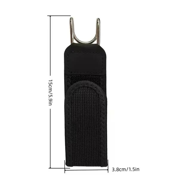 Elastisk taljebælte med velcro og justerbar metalkrog (4-pak) – Velegnet til jeans (sort)