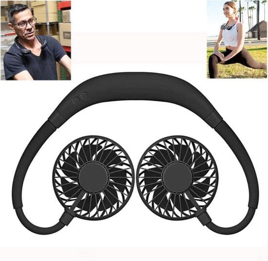 AIPERQ Personlig Ventilator - Bærbar - USB Genopladelig - Håndfri - Sort