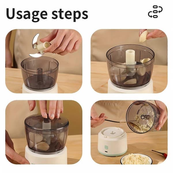 Multifunktionel Mini Foodprocessor til Køkken, Hakker Kød, Grøntsager