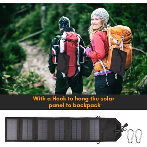 10,5W Bærbart Genopladeligt Foldbart Solpanel - Soloplader til Camping, Vandreture, Rejser - ANDET