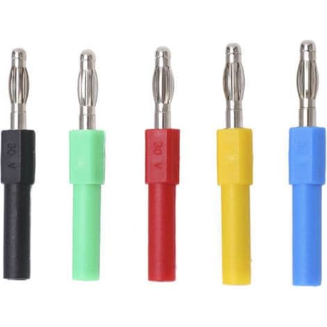 Bananstikforbindelse 5 stk./sæt J.20012, 4 mm han til 2 mm hun adapter til multimeter