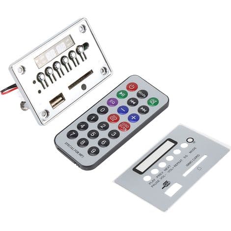 Bluetooth MP3-lydmodul med USB-afspiller, FM-radio og indbygget hukommelse (sølv)