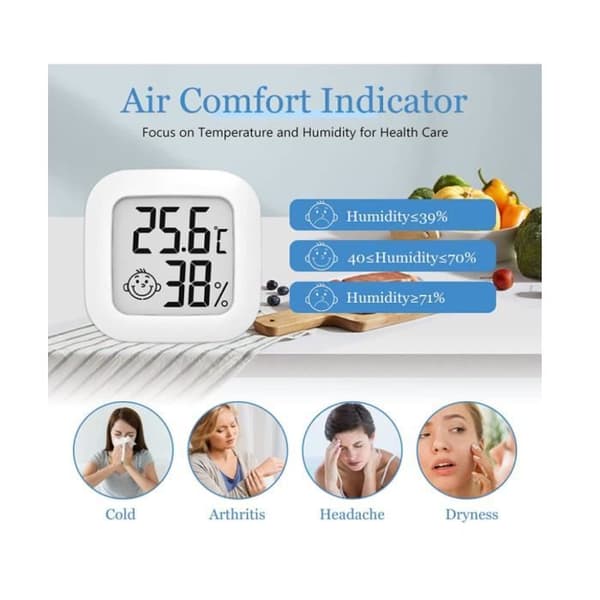Termometer Hygrometer - Mini LCD - Indendørs - 3 Stk - Alsidig Anvendelse