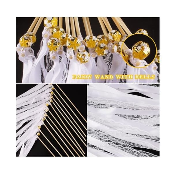 Bröllopsstavar - Ej specificerat - 30 st - Romantisk spets - Eleganta band - Festlig atmosfär