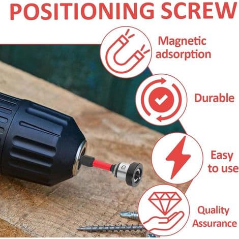 Sæt med 4 1/4\" magnetiske PH2 bits til gipsplader, positioneringsskruetrækkerbit til akku-skruetrækker og håndboremaskine