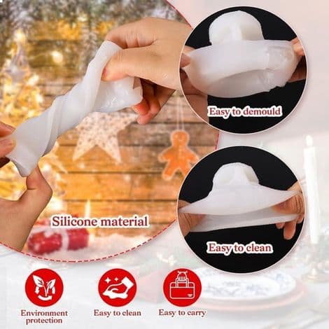 Sett med 2 3D silikonformer - Jule silikonform - For betong - For støping - DIY - Gavedekorasjon